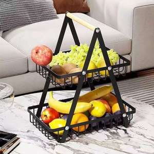 Cuenco decorativo moderno de cesta de frutas de alambre de Metal para mostrador de cocina organizador de almacenamiento de mesa de comedor elegante y funcional - Product Image 6