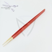 Pince à épiler professionnelle japonaise en acier inoxydable de 14 cm pour extensions de cils, à pointe fine et souple, à dents, pour prélèvement métallique