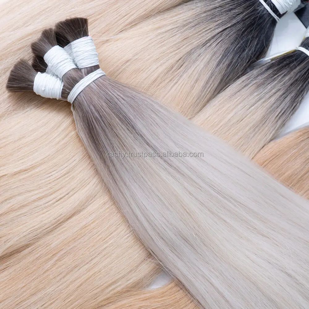 Grade 12A Bulk Hair Virgin Slavic, slawische Haar verlängerungen Helle Farbe für europäische Custom ized All Styles