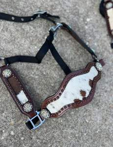 Juego de tachuelas de cuero occidental tradicional, brida fuerte y duradera con cuello de pecho para jinetes de vaquero y espectáculos de rodeo - Product Image 6