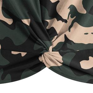 Women's Camouflage Crop <b>Top</b> Short Sleeve Crew Neck Casual T-Shirt Spring Summer Wear - Product Image 6