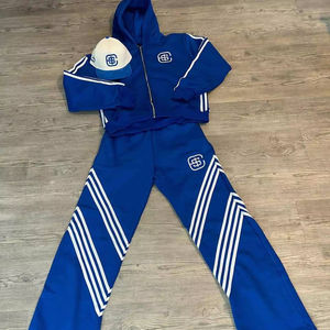 100% coton survêtement survêtement costumes Slim Fit hiver Streetwear Vintage imprimé survêtement blancs hommes survêtement français Terry survêtements - Product Image 1