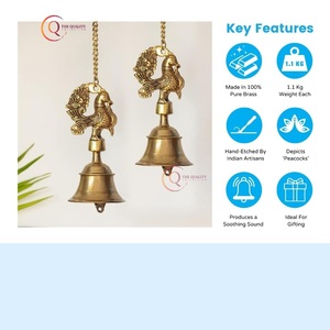 Cloches de porte de Noël dorées faites à la main en métal rustique décoratives suspendues grande finition personnalisée usine vente en gros - Product Image 6