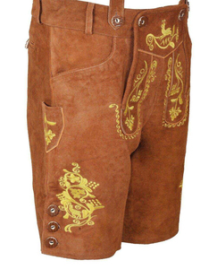 Short sportif bavarois Tracht Lederhosen pour homme Oktoberfest à motif uni Cuir suédé Impression numérique Anti-rides Séchage rapide - Product Image 3