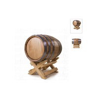 Meilleure Vente - Baril à Vin et Bière en Bois Fait Main Marron 50 Litres avec Bordure Noire Laquée Style Vintage La Casa Del Barril