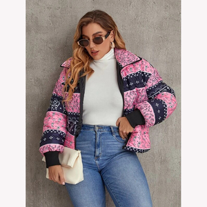 Chaqueta acolchada para mujer, manga larga, cremallera completa, invierno, cálida, a la moda, a prueba de viento, chaqueta acolchada para mujer - Product Image 1