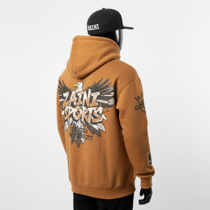 Sudadera con Capucha para Hombre, Tejido de Felpa Cepillada Premium de 320 GSM, Sensación Cálida y Acogedora, Color Marrón, Logotipo Personalizado, Sudaderas Básicas para Hombre - Product Image 5