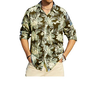 Wholesale Seasonal <b>Men</b> Women Slim Long Sleeve Dress Custom Designs Checked Plaid Printed <b>Hawaiian</b> <b>Shirts</b> Printed Party Clothes - Product Image 4