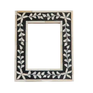 Bone Inlay Customized Eco-Friendly Decorative Modern Farmhouse Craved Framed Wall <b>Mirror</b> <b>for</b> <b>Bedrooms</b> - Product Image 1