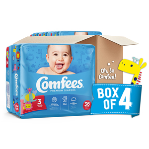Comfees Baby Diapers Size 3 36 pcs (x4) Disposable Baby Diapers (16 - 28 lbs) - Product Image 3