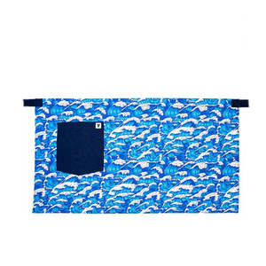 Delantal de Cocina Azul con Diseño de Olas, Estilo Japonés, Delantal Medio de Algodón Resistente, Delantal de Trabajo Reutilizable para Camareros y Chefs - Product Image 1
