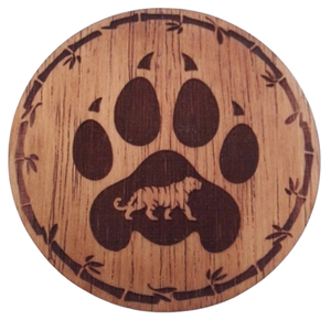 Posavasos con estampado de pata de estilo clásico, accesorios de mesa, posavasos de madera para oficina en casa para bebidas, café, té - Product Image 4