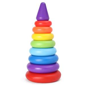 GIRNAR Jumbo Playset-Rainbow <b>Rings</b> for Sorting Nesting & <b>Stacking</b> Fun Way to Learn Sizes & Colors - Product Image 1