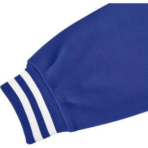 Chaqueta universitaria con logotipo personalizado para hombre al por mayor con cuello levantado y mangas largas bordadas diseño universitario color negro y azul - Product Image 5