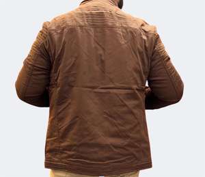 Chaqueta de Motociclista Bearfit Vintage Casual Marrón para Hombre, Otoño, 100% Algodón, Corte Ajustado, Ecológica, Resistente al Viento, Transpirable, con Cremallera, Servicio OEM - Product Image 5