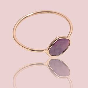 Anillo fino de oro de 14 quilates para mujer, superventas, para bodas, fiestas, estilo étnico hecho a mano, hermosa piedra preciosa de rubí Trapiche - Product Image 4