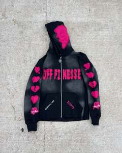 Sudaderas con cremallera Sudadera Última moda Ropa informal Deportes Fitness Gimnasio Entrenamiento Bordado desgastado Sudaderas con cremallera - Product Image 3