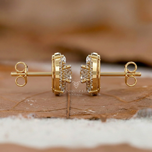 Boucles d'oreilles en diamant cultivé en laboratoire certifié IGI VVS, personnalisées en or 14K 18K ou argent 925, bijoux en diamant créé en laboratoire pour hommes et femmes - Product Image 3