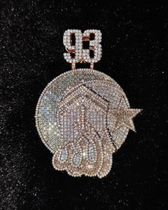 Collier pendentif personnalisé en moissanite de haute qualité en argent 925 glacé Design attrayant Vvs pendentif en diamant hommes bijoux Hip Hop - Product Image 5