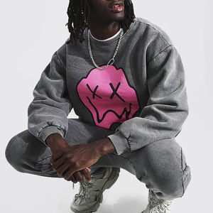 ชุดวอร์มผ้าวับกรดสำหรับผู้ชายชุดวอร์มผ้าฝ้าย100% ธรรมดาชุดวอร์มพิมพ์ลายกราฟิกตามสั่ง - Product Image 3