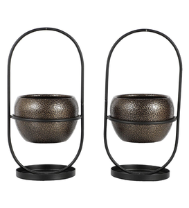 กระถางต้นไม้โลหะพร้อมขาตั้งสำหรับระเบียงห้องนั่งเล่นของตกแต่งบ้าน - Product Image 6