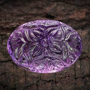 Belle améthyste sculptée pierre forme ovale pierre précieuse en vrac pour bijoux à la main moghol sculpture pierre précieuse produit en vrac - Product Image 2