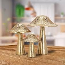 Escultura de Hongo Dorado de Aluminio Hecha a Mano de Calidad de Exportación, Estilo Art Deco, Ecológica, Ligera, para Mesa, Hogar, Festival Diwali - Product Image 2