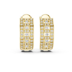 Round Moissanite Channel Pave <b>Hoop</b> <b>Earrings</b> 925 Sterling <b>Silver</b> 78-Stone Cluster <b>Earrings</b> <b>for</b> <b>Women</b> Trendy Wedding Party Jewelry - Product Image 3