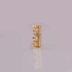 Personalizable 14KT oro rosa y 14KT chapado en oro Lab Grown Diamond Crown Shape Wedding Band Estilo de moda Joyería de compromiso - Product Image 6