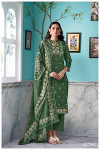 ชุดคอลเลกชั่นอินเดียผ้าฝ้ายซาตินพิมพ์ลายสำหรับงานปาร์ตี้ - Product Image 3