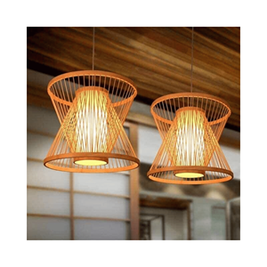 Lámpara de bambú tejida a mano cúpula de bambú con dosel de hierro para candelabros de comedor y pasillos, iluminación de estilo costero de Vietnam - Product Image 6