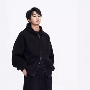 Venta al por mayor 100% sudaderas con capucha de algodón con 3D bordado Stonewash patrón sólido Impresión digital logotipo frontal ajuste suelto - Product Image 2