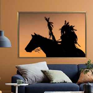 Printed Canvas Art of Indian Woman - Modern Floating <b>Frame</b> Decor,1P:Gold Framed - Product Image 1