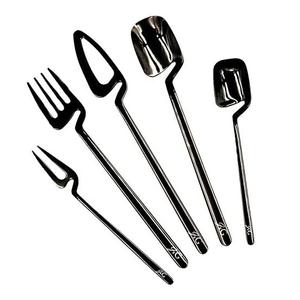 Juego de cubiertos modernos de acero inoxidable, cubiertos plateados de alta gama de 4 piezas, artículos de casa de lujo para bodas, hoteles, logotipo personalizable - Product Image 3