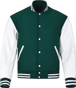 Collège Vente en gros Blanc Logo personnalisé Veste unie Chicago veste Collège Baseball Veste pour hommes - Product Image 3