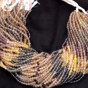 Piedras preciosas de fluorita de 4mm-5mm cuentas redondas lisas Natural Multi fluorita piedras preciosas semipreciosas cuentas redondas lisas para la fabricación de joyas - Product Image 1