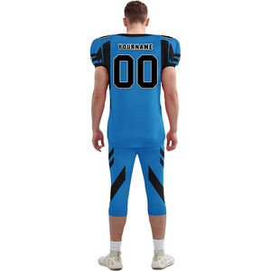 Conjuntos de Uniformes de Fútbol Americano Hechos de Poliéster, Ropa Deportiva de Color Azul, Kits de Uniformes de Fútbol Americano con Diseño y Talla Personalizados - Product Image 6