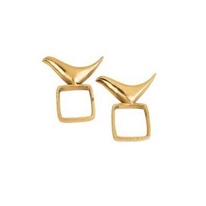 Rond de serviette de forme carrée dorée Décoration de banquet de mariage Conception d'oiseau sur le dessus Vaisselle Anneau de serviette - Product Image 1