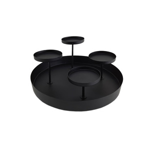 Wholesale bulk Home Decorative Round Shape Luxury Designer Black Plating T <b>Light</b> Holder for Home Decorative Handmade in Bulk - Product Image 1