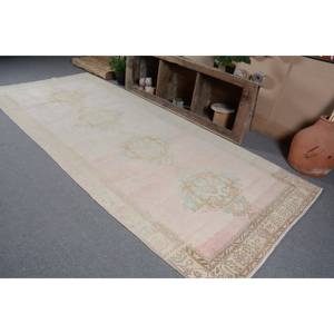 Alfombra Vintage de Lana Turca, Diseño de Retazos de Tejido Plano para Decoraciones de Sala de Estar con Respaldo de Látex, Color Beige, 4 Pies X 11,6 Pies - Product Image 2