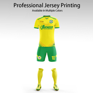 Vêtements de football à séchage rapide de haute qualité, ensemble de maillots de football en polyester avec impression de logo personnalisé pour adultes avec positionnement du logo à l'avant - Product Image 4