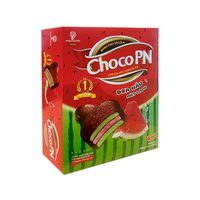 Biscuits aux œufs enrobés de chocolat à la pastèque, texture moelleuse, saveur de melon parfumée, goût sucré, garniture guimauve, 14 pièces, 12 boîtes