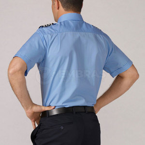 Camisa de vuelo de ajuste clásico con tela duradera para viajes o uso uniforme Camisa de vuelo lisa con cierre de botón - Product Image 5