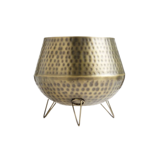 Exigente maceta de diseño martillado 2025 con soporte macetas de metal de alta calidad para decoración de sala de estar - Product Image 1