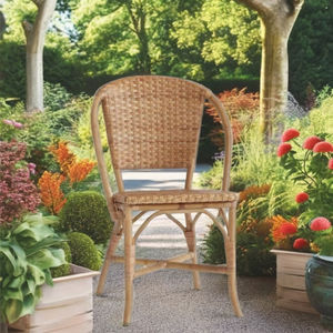 Silla de comedor de ratán duradera, bellamente diseñada para interiores y exteriores, cómoda para Hotel, sala de Estar, comedor, parque, Villa, dormitorio - Product Image 2