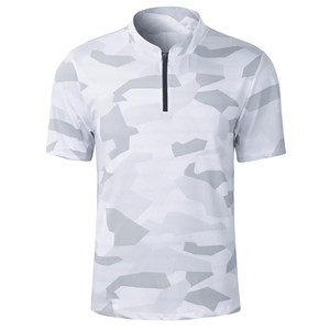 2023 Summer 220g Golf Short Sleeved for Polo <b>Shirt</b> Solid Pattern Half <b>Zip</b> Quick Dry Breathable Knitted Top <b>with</b> Printed Design - Product Image 1