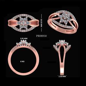 แหวนค็อกเทลทองคำขาว 14K ดีไซน์หรูหรา ประดับเพชร เหมาะสำหรับงานแต่งงาน งานหมั้น งานครบรอบ ของขวัญ หรืองานปาร์ตี้ - Product Image 2