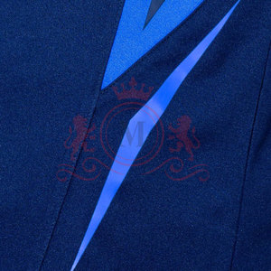 Camiseta de Fútbol para Hombre, Color Azul con Bloques de Color, Manga Corta, Cuello en V, Poliéster que Absorbe la Humedad, Ajuste Atlético, para Todas las Temporadas - Product Image 6