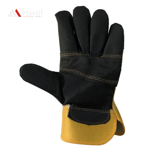 Gants de travail en cuir cousus solides de haute qualité Protection des mains de sécurité hivernale pour le travail en plein air et le matériau en caoutchouc de soudage - Product Image 2
