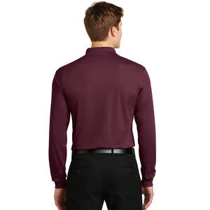 Polo personalizado negro para hombre, Jersey de algodón de manga larga con cuello, camisetas de golf para hombre - Product Image 5